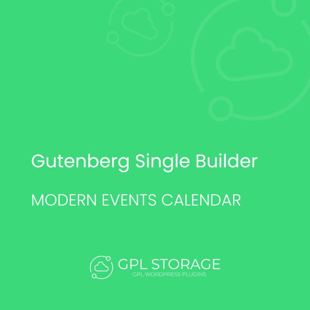 Gutenberg Single Builder-MODERN EVENTS CALENDAR GPL Download