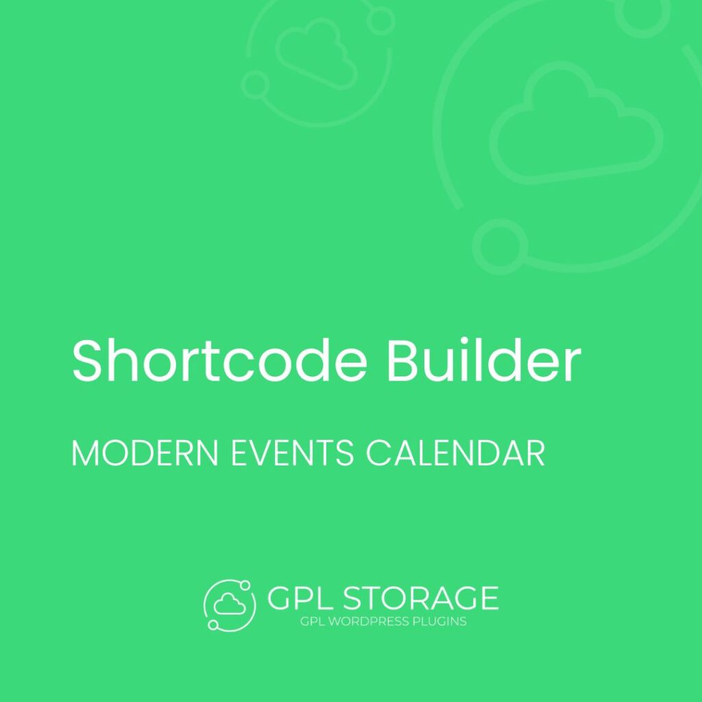 Shortcode Builder-MODERN EVENTS CALENDAR GPL Download