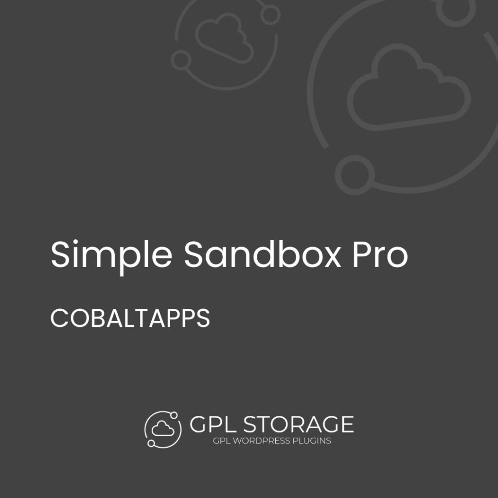 Simple Sandbox Pro- COBALT APPS GPL Download