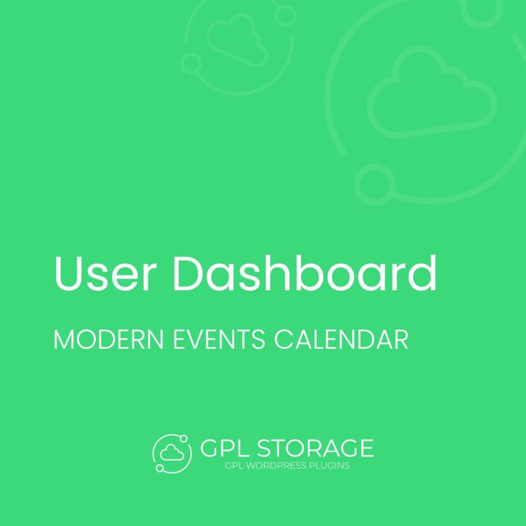 User Dashboard-MODERN EVENTS CALENDAR GPL Download