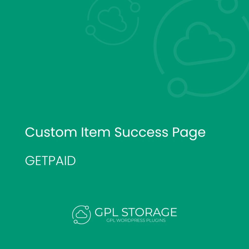 Custom Item Success Page-GETPAID GPL Download