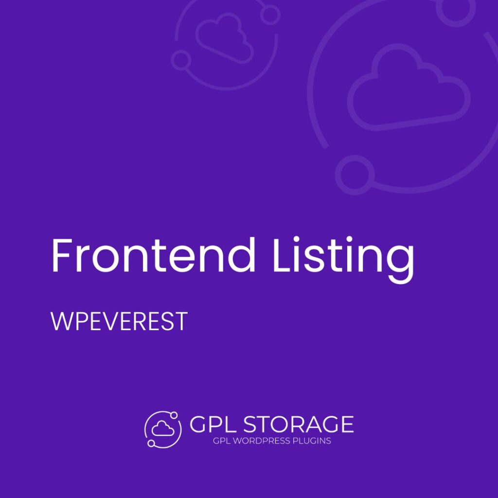 Frontend Listing-WPEVEREST GPL Download