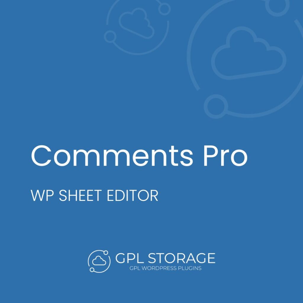 Comments Pro-WP SHEET EDITOR GPL Download