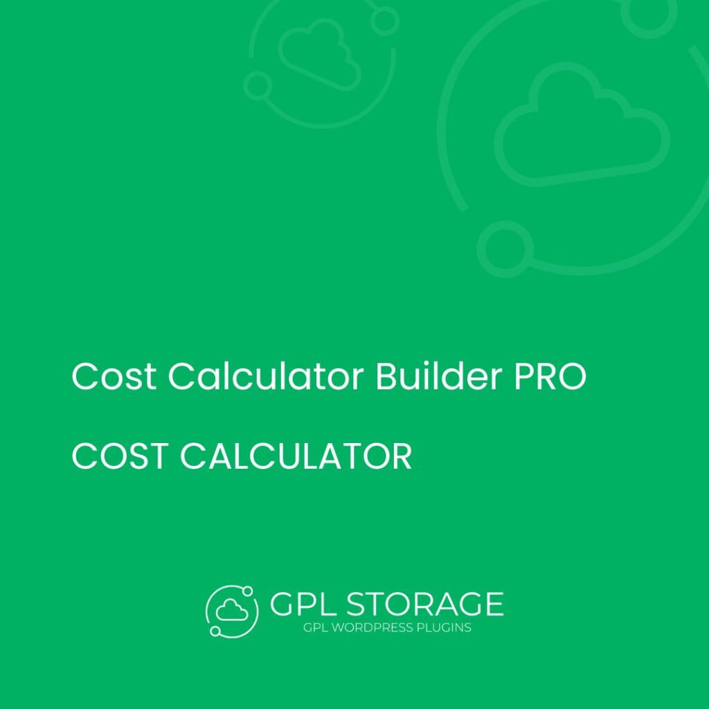 Cost Calculator Builder Pro-COST CALCULATOR GPL Download