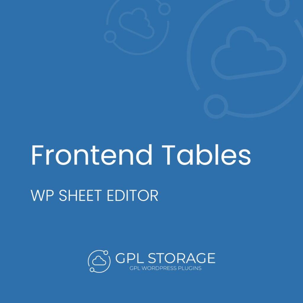 Frontend Tables-WP SHEET EDITOR GPL Download