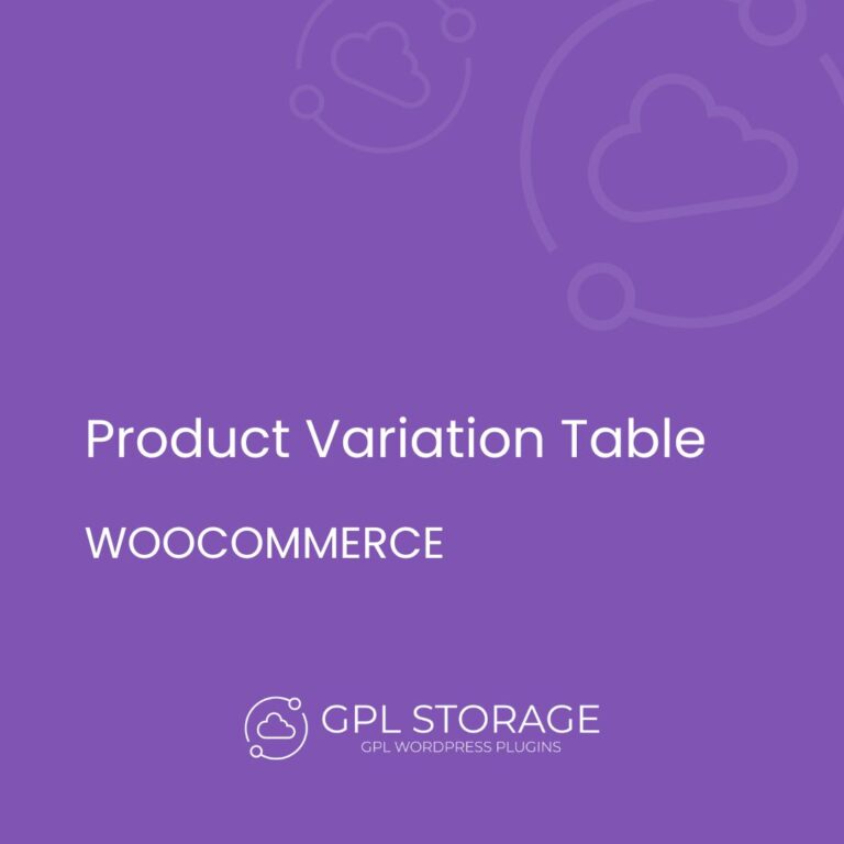 Product Variation Table