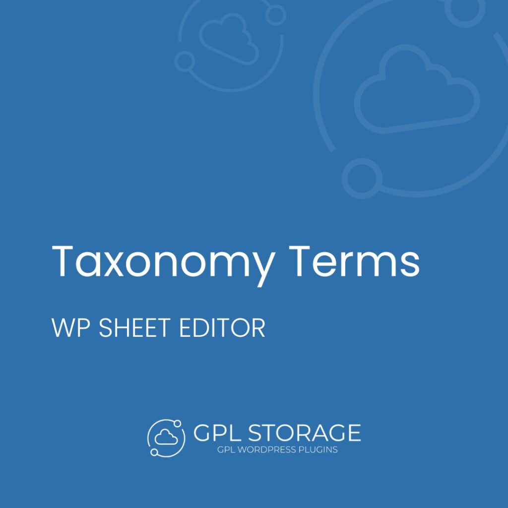 Taxonomy Terms-WP SHEET EDITOR GPL Download