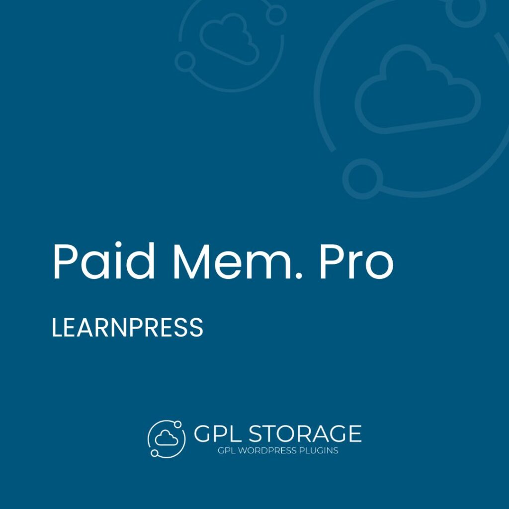 Paid Mem. Pro-LEARNPRESS GPL Download