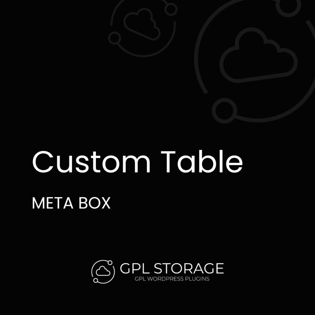 Custom Table-META BOX GPL Download